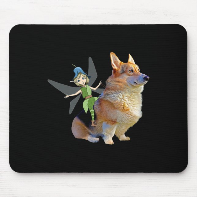 Mousepad Corgi & Fairy - Funny Pembroke Welsh Corgi (Frente)