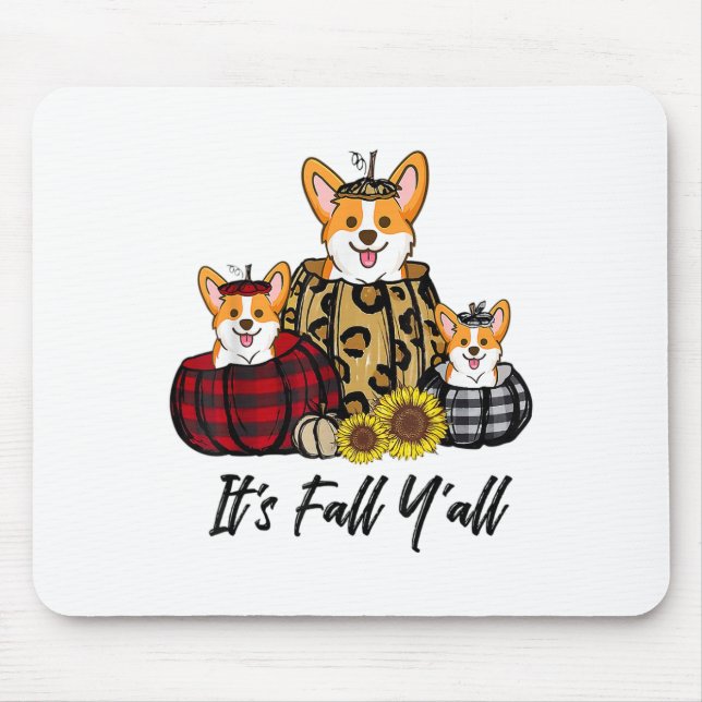 Mousepad Corgi No Outono De Leopard Pumpkin (Frente)