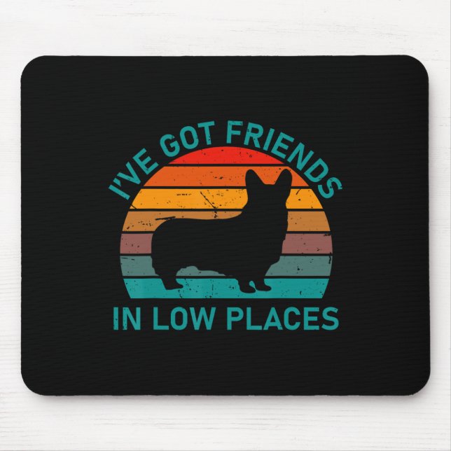 Mousepad Corgi Retro Dito Engraçado do Cão para Dia dos Pai (Frente)