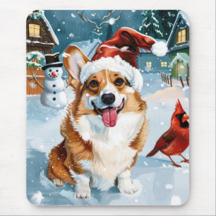 Mousepad Corgi Winter Wonderland Christmas Joy