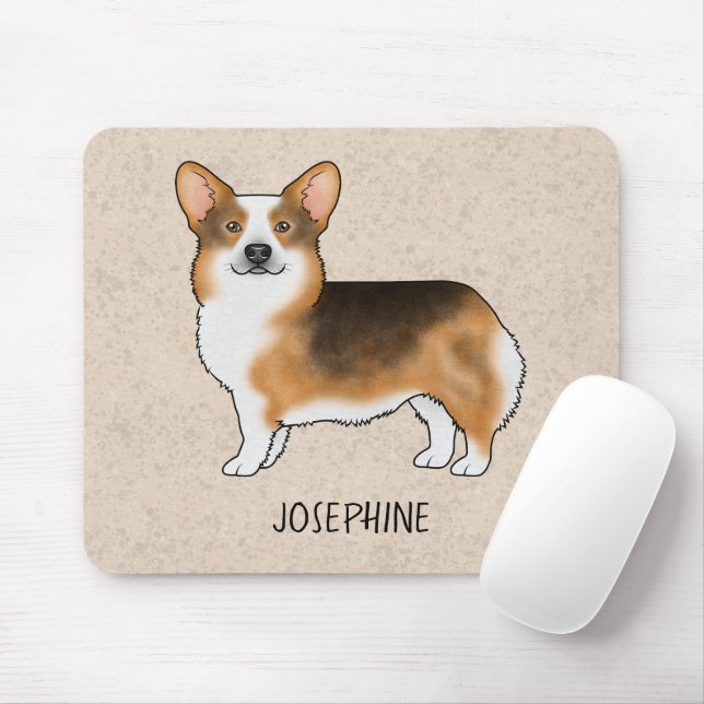 Mousepad Corgue galês Pembroke Tricolor de Cabeça Vermelha  (Com mouse)
