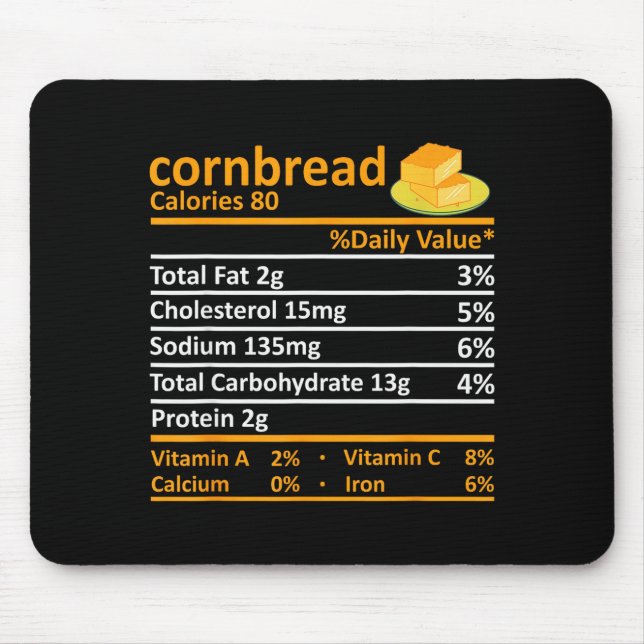 Mousepad Cornbread Nutrition Food Thanksgiving Costume Chri (Frente)