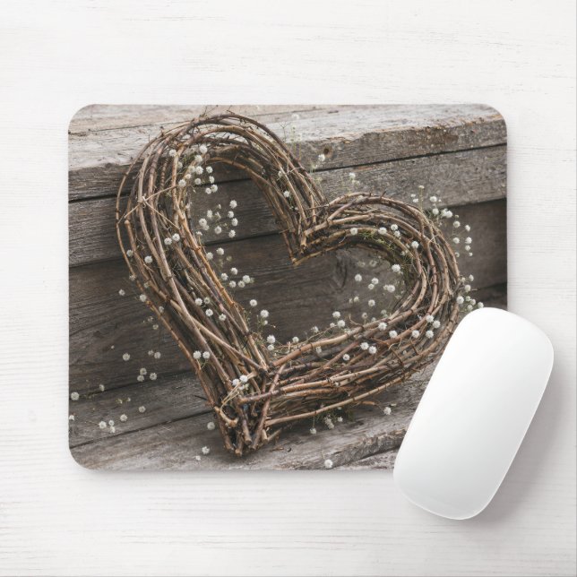 Mousepad Coroa de coração de videira com Respiradouro (Com mouse)