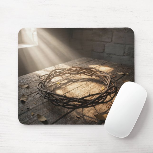 Mousepad Coroa de Espinhos em Raios de Sol (Com mouse)
