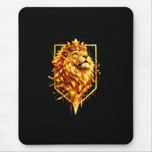 Mousepad Coroa de Leão de Fogo Geométrico