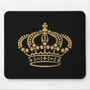 Mousepad Coroa Preta de Ouro Luxuoso