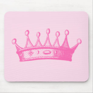 Mousepad Coroa princesa magenta em fundo rosa