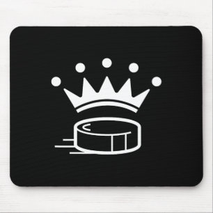 Mousepad Coroa Real Disco de Hockey Engraçado Para Jogador