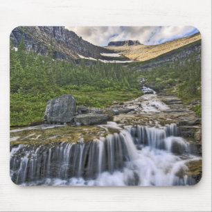 Mousepad Córrego em cascata, Parque Nacional Glacier,