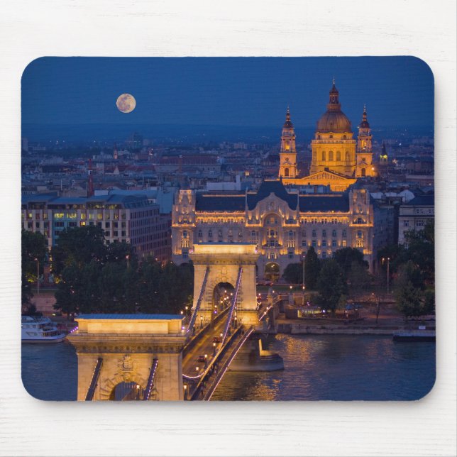 Mousepad Corrente Ponte e Lua Cheia à Noite (Frente)