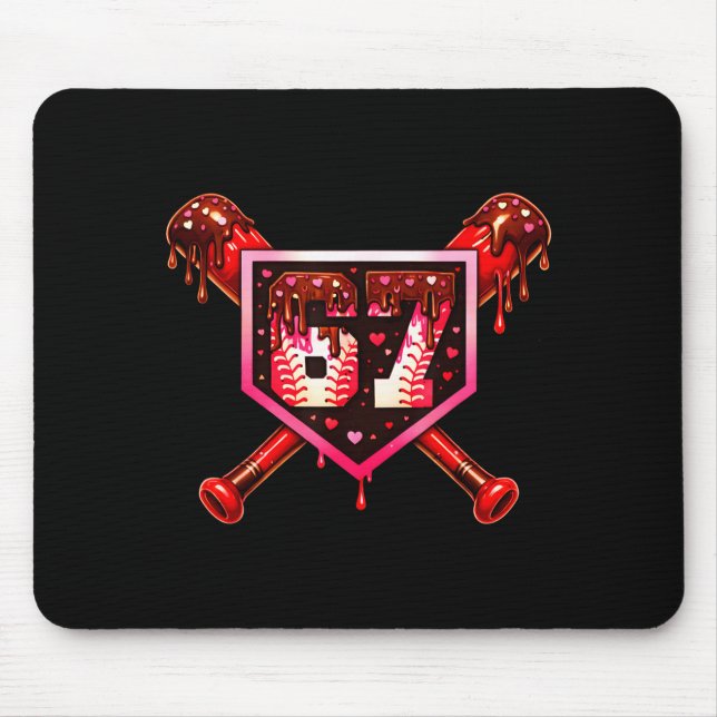 Mousepad Correspondência de amor de chocolate de beisebol 6 (Frente)
