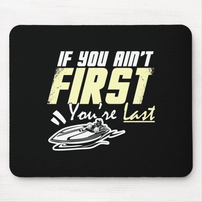 Mousepad Corrida de barco de arrasto masculino barco de cor (Frente)