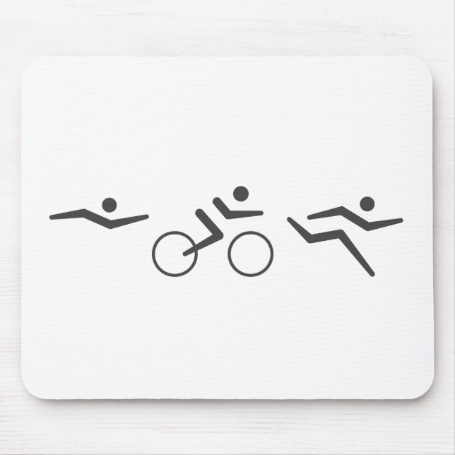 Mousepad Corrida de bicicleta de natação Triathlon (Frente)