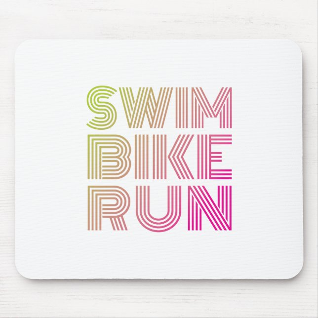 Mousepad Corrida de bicicleta de natação, Triathlon (Frente)