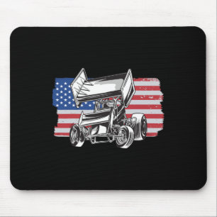 Mousepad Corrida De Sprint Car Usa Bandeira