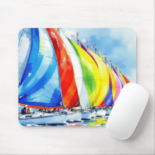 Mousepad Corrida de veleiro com aquarela