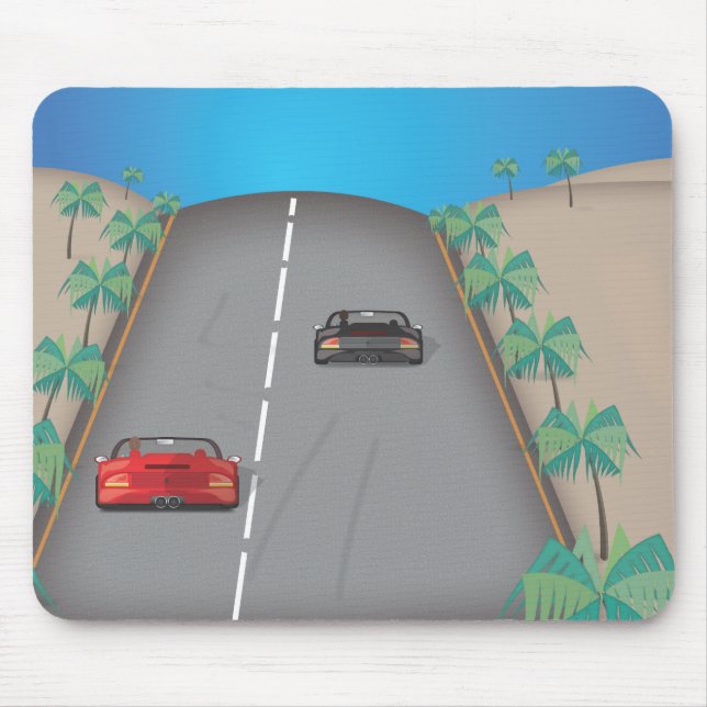 Mousepad Corrida Retro Arcade dos Anos 80 (Frente)