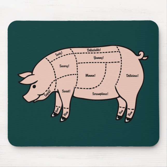 Mousepad Cortes de carne de porco (Frente)