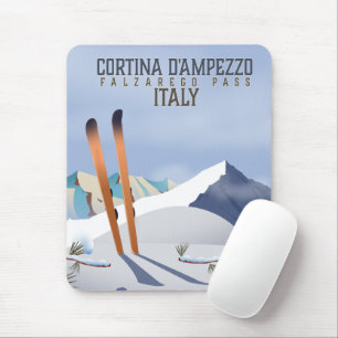 Mousepad Cortina d'Ampezzo Itália Esqui poster de Arte