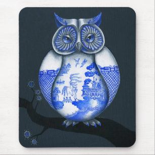 Mousepad Coruja azul do salgueiro