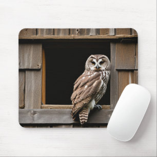 Mousepad Coruja Barred Na Janela Do Barn