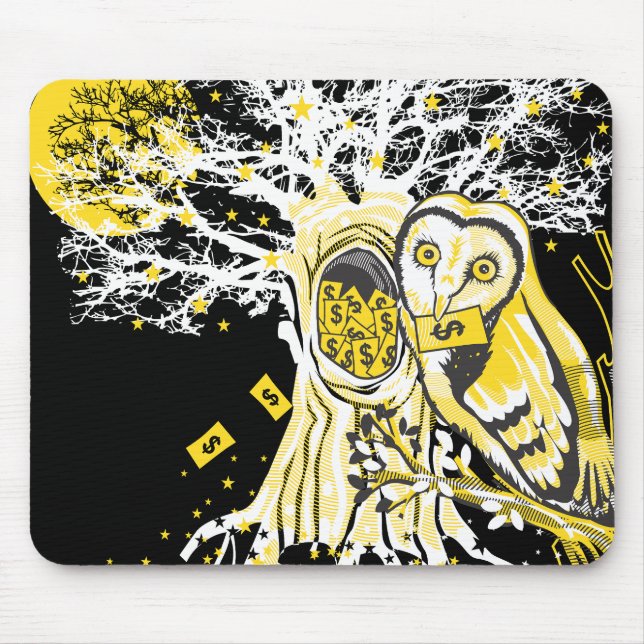Mousepad – Coruja da Árvore Urbana & Arte Pop Surr (Frente)