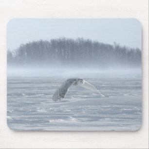 Mousepad Coruja-das-neves Voando No Inverno