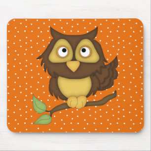 Mousepad Coruja dos desenhos animados (tan)