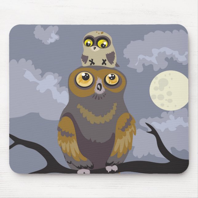 Mousepad Coruja e Bebê-Coruja (Frente)
