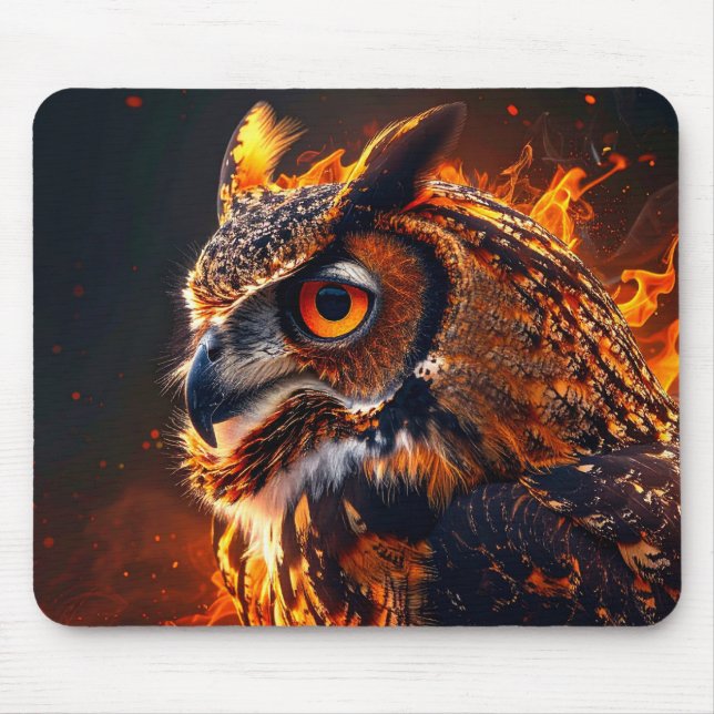 Mousepad Coruja flamejante (Frente)