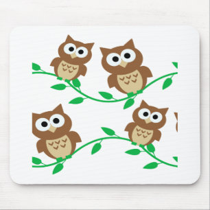 Mousepad coruja fofa coruja cartoon