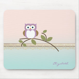 Mousepad Coruja Fofo Menina-Adorável-Personalizado