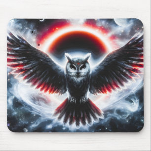 Mousepad Coruja Mística Cósmica Celestial