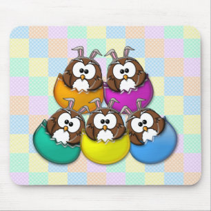 Mousepad Coruja-páscoa - arco-íris