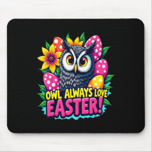 Mousepad Coruja Sempre Ama Ovos De Páscoa Coloridos Feliz P