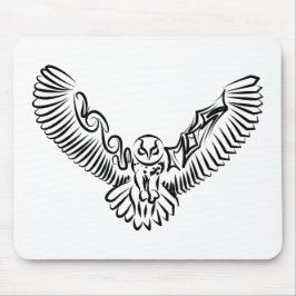 Mousepad Coruja voadora branca e negra