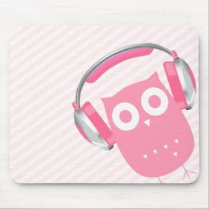 Mousepad Coruja w/Headphones de Kawaii