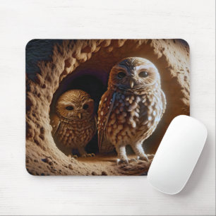 Mousepad Corujas De Arremessamento Em Sand Burrow