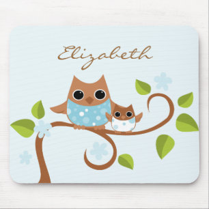Mousepad Corujas do Mama e do bebê