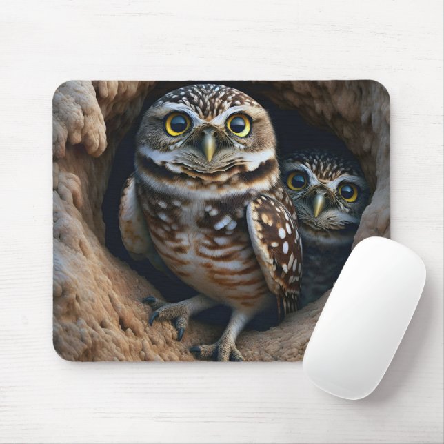 Mousepad Corujas enterradas num buraco de saia (Com mouse)