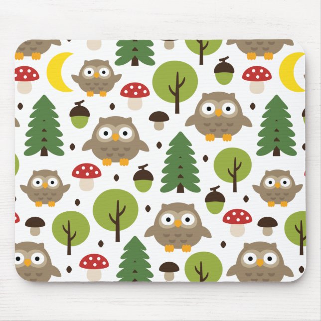 Mousepad Corujas Na Floresta (Frente)