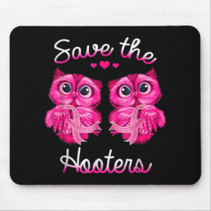 Mousepad Corujas Salvam Um Presente Do Laço Rosa Do Hooters