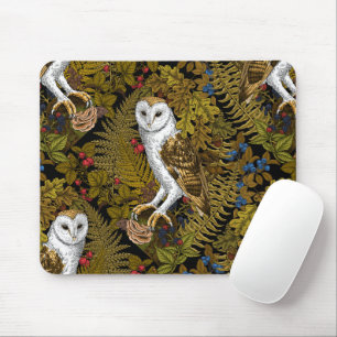 Mousepad Corujas, samambaias, carvalho e bagas 2