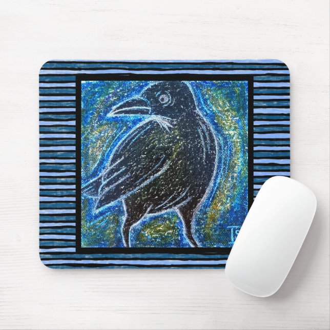 Mousepad Corvo em Pastel a Óleo (Com mouse)