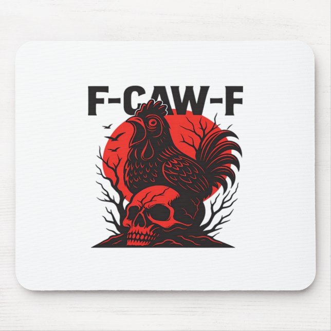 Mousepad Corvo F-Caw-F Humor Gótico Divertido (Frente)