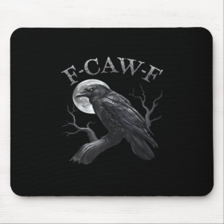 Mousepad Corvo F-Caw-F Pássaro Engraçado Lua Gótico Humor A