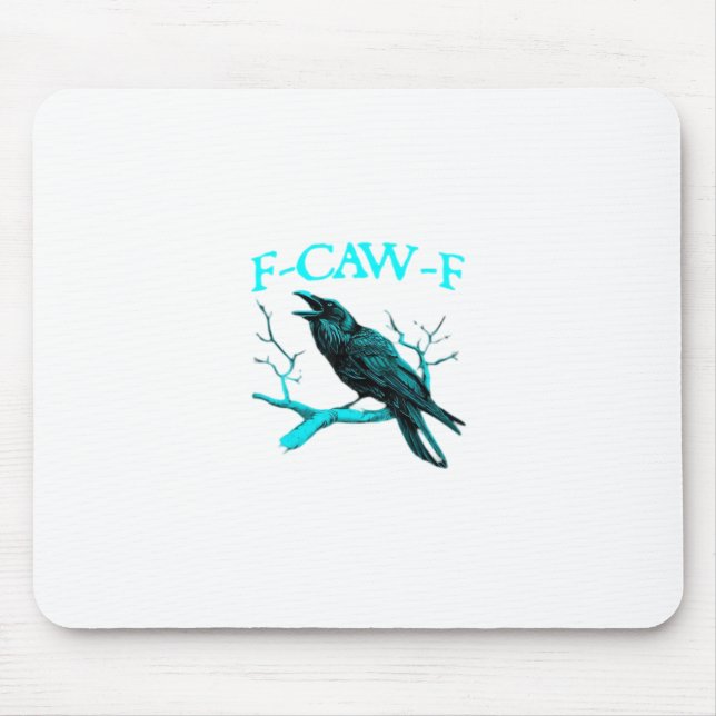 Mousepad Corvo F-Caw-F Pássaro Engraçado Retro (Frente)