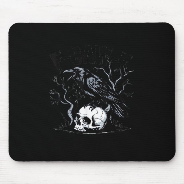 Mousepad Corvo, F-Caw-F Pássaro Lua Gótico Humor Adulto (Frente)