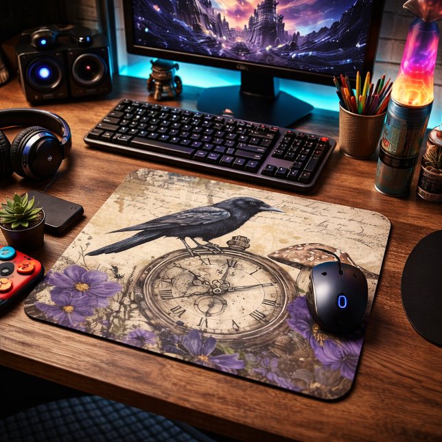 Mousepad Corvo Gótico Vintage (Criador carregado)