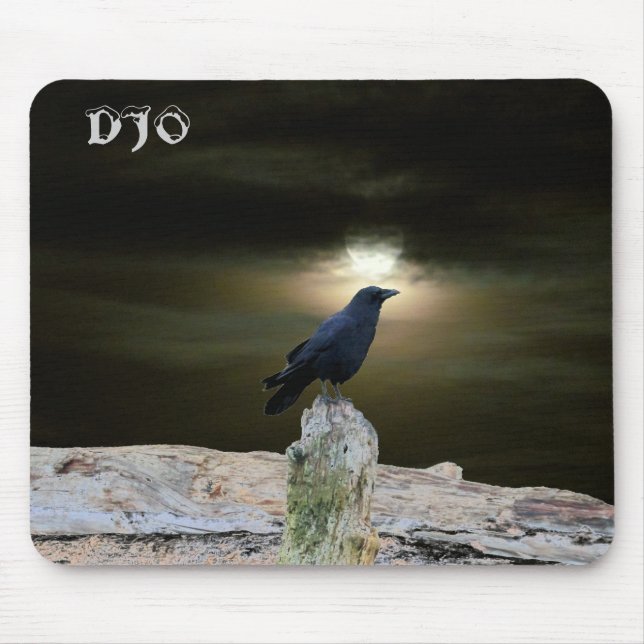 Mousepad Corvo na praia da madeira lançada costa que obtem (Frente)